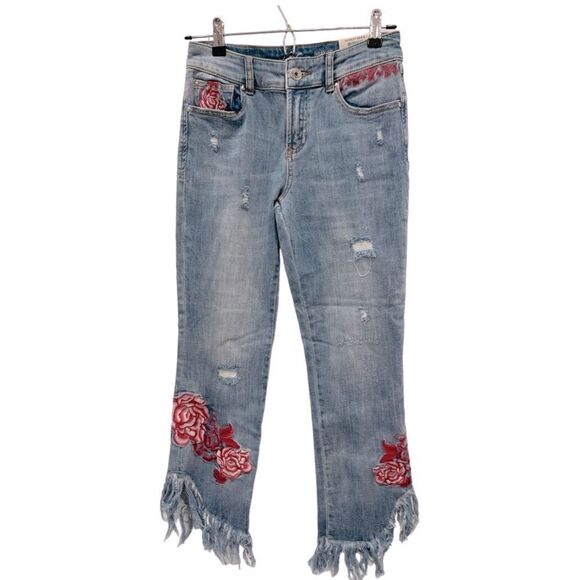 INC International Concepts Denim - Inc Embroidered Cropped Skinny Jeans.Size 4